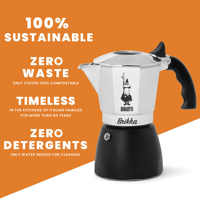 Bialetti - Brikka Black 2 Cups | Otten 